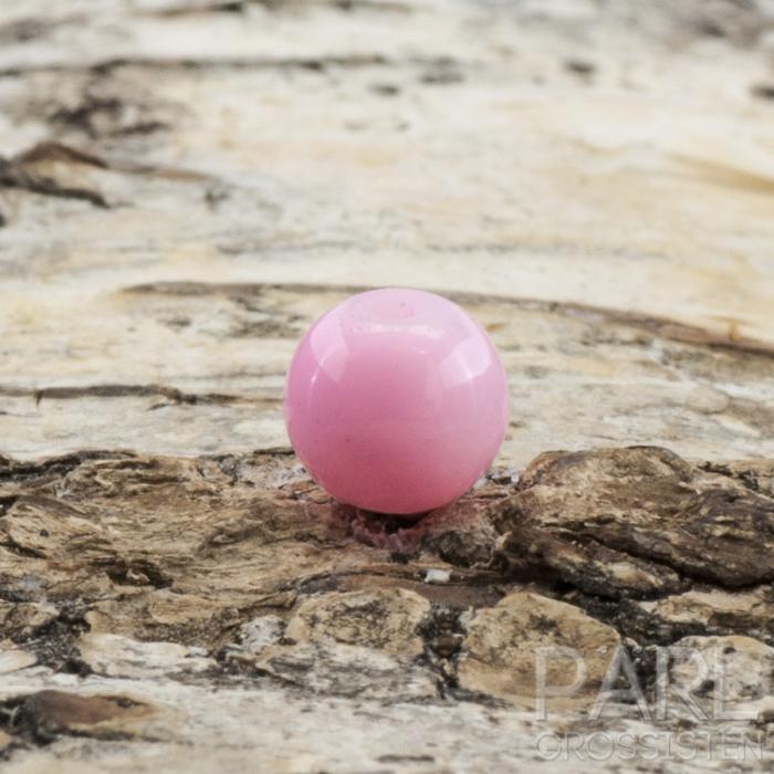 Lackad glaspärla 6 mm, Rosa (40st)