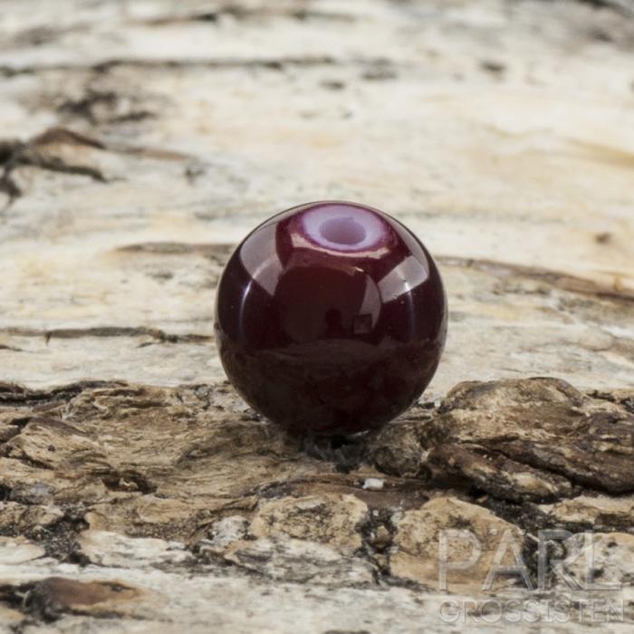 Lackad glaspärla 8 mm, Brun (20st)
