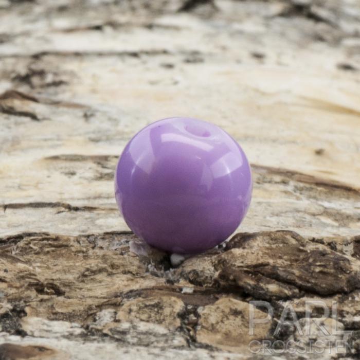 Lackad glaspärla 8 mm, Ljuslila (20st)