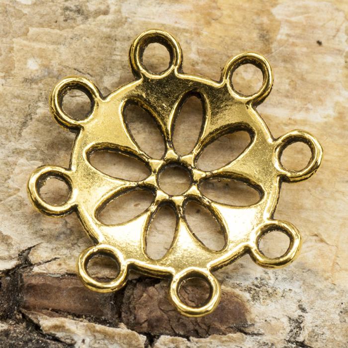Pärlhållare Maxi 14x14 mm, Antikguld (5st)