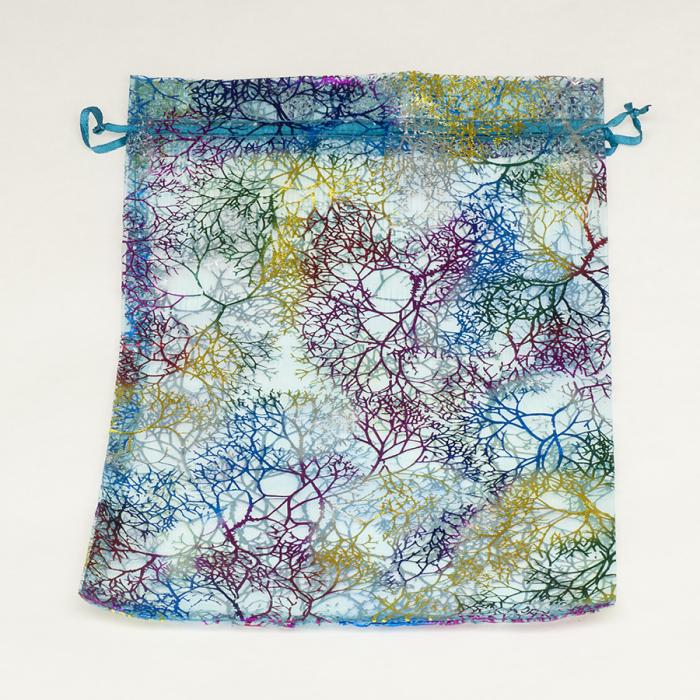 Tygpåse organza 20x30 cm, Turkos (st)