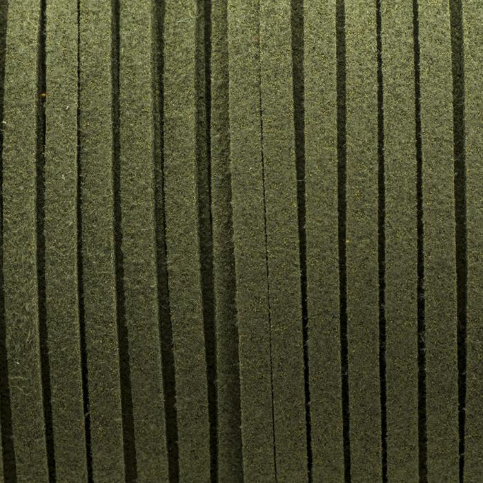 Band mockaimitation Eco 3x1,4 mm, Mörk olivgrön (meter)