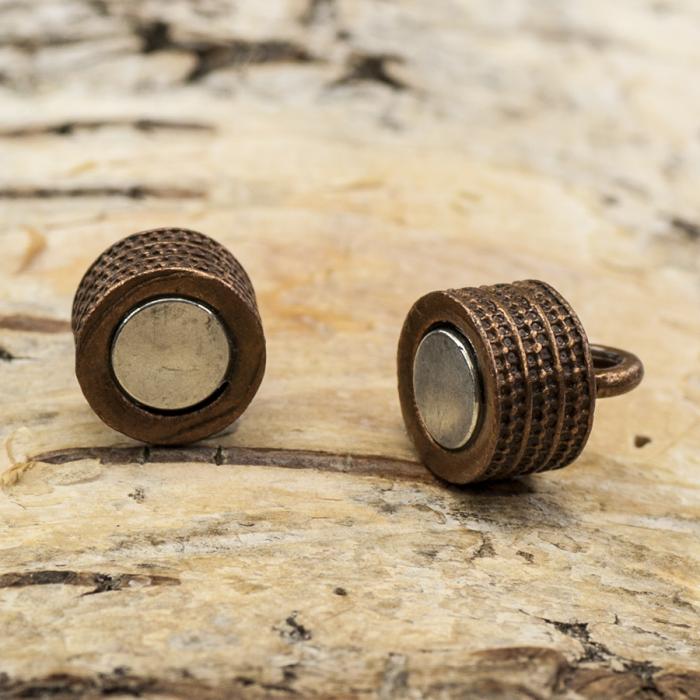 Magnetlås Räfflad 8x19 mm, Antikkoppar (st)