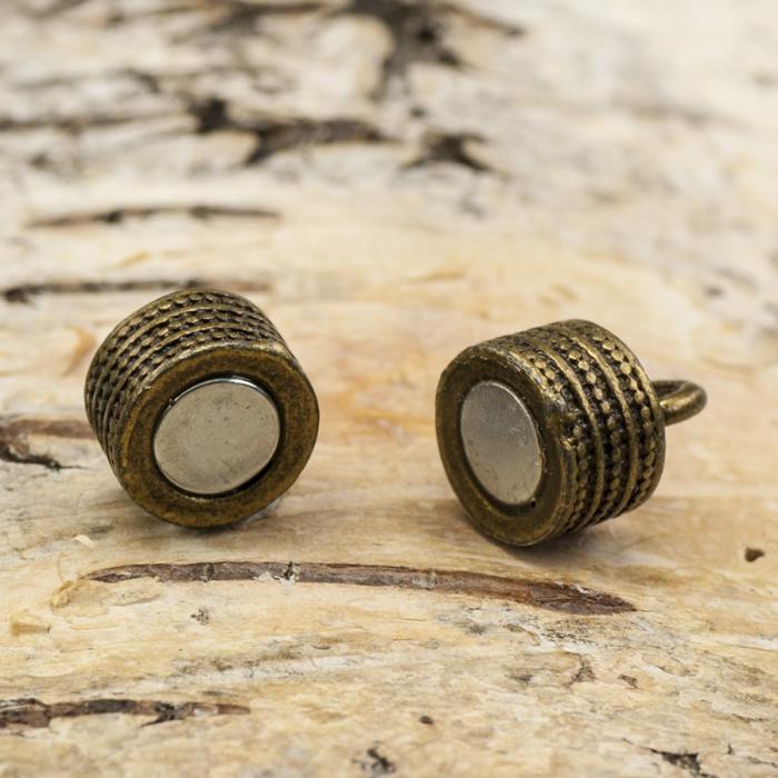 Magnetlås Räfflad 8x19 mm, Antikbrons (st)