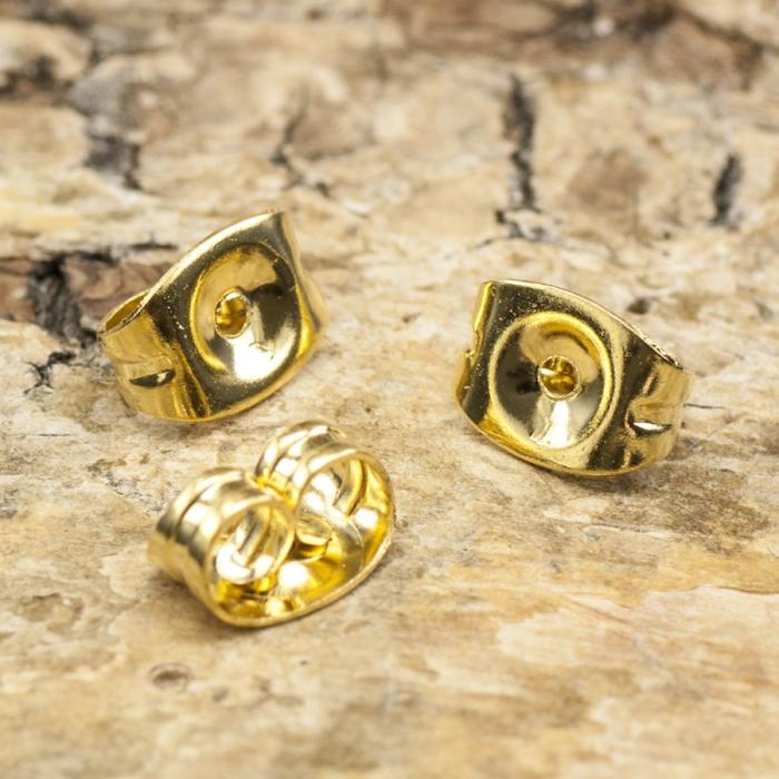 Örstopp i Rostfritt stål 6x4,5 mm, Guldfärg (10st)