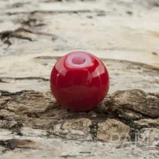 Lackad glaspärla 8 mm, Röd (20st)