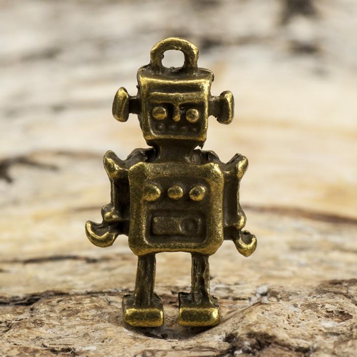 Berlock Robot 10x17 mm, Antikbrons (5st)