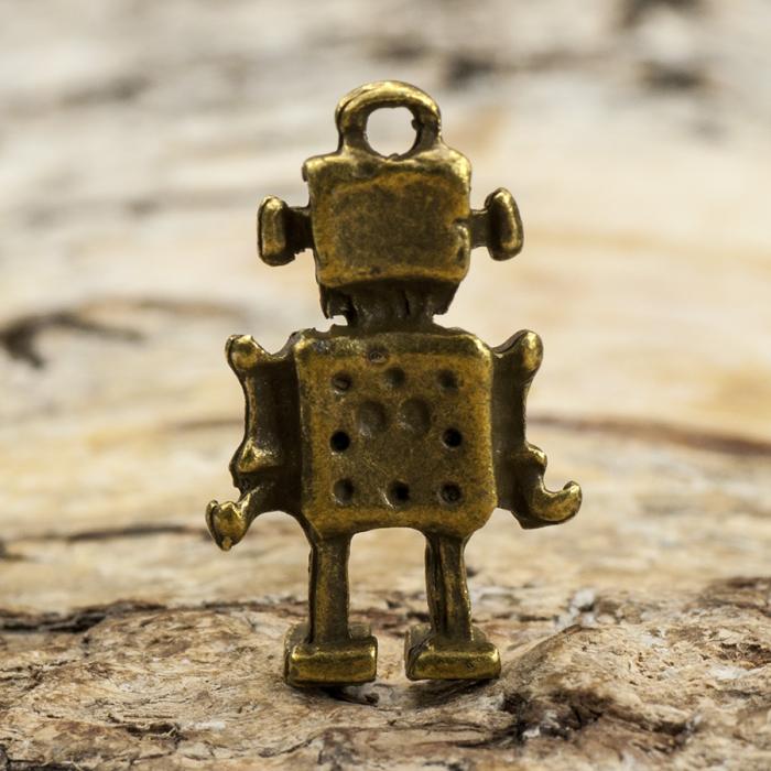 Berlock Robot 10x17 mm, Antikbrons (5st)