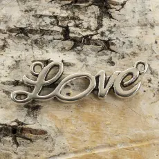 Connector Love 33x10 mm, Antiksilver (st)