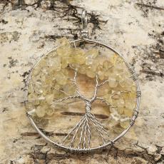 Hänge "Tree of life" 52x62 mm, Gul/Klar (st)