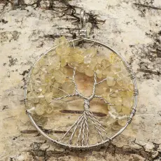 Hänge "Tree of life" 52x62 mm, Gul/Klar (st)