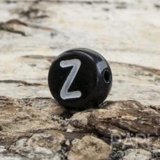 Bokstavspärla Z 7 mm, Svart (25st)