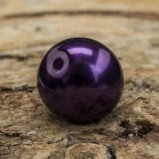 Vaxad glaspärla 8 mm, Mörklila (20st)