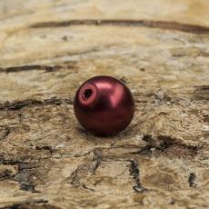 Vaxad glaspärla matt 6 mm, Mörkröd (40st)