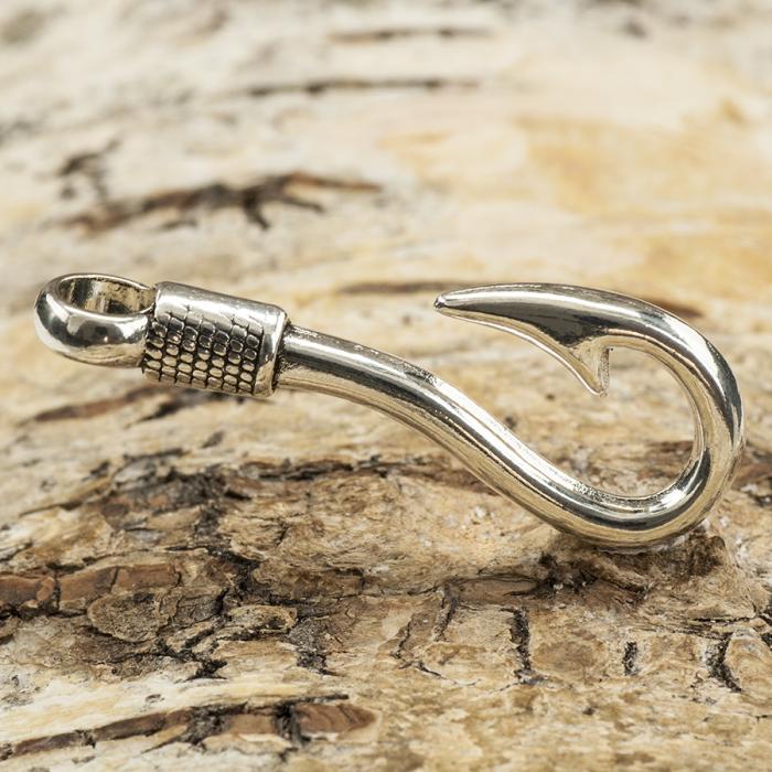 Haklås Fiskkrok 37x13 mm, Antiksilver (st)