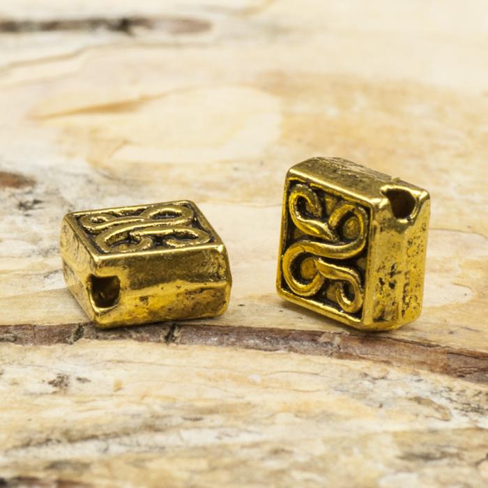 Mellandel Romb 5x5 mm, Antikguld (10st)