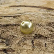 Vaxad glaspärla 6 mm, Gulgrön (40st)