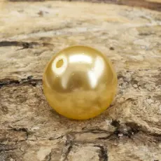 Vaxad glaspärla 8 mm, Solgul (20st)