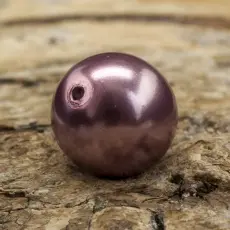 Vaxad glaspärla 8 mm, Ljung (20st)