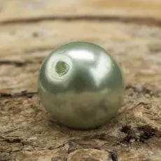 Vaxad glaspärla 8 mm, Silverblå (20st)