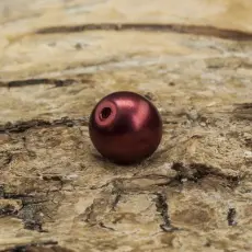 Vaxad glaspärla matt 6 mm, Mörkröd (40st)
