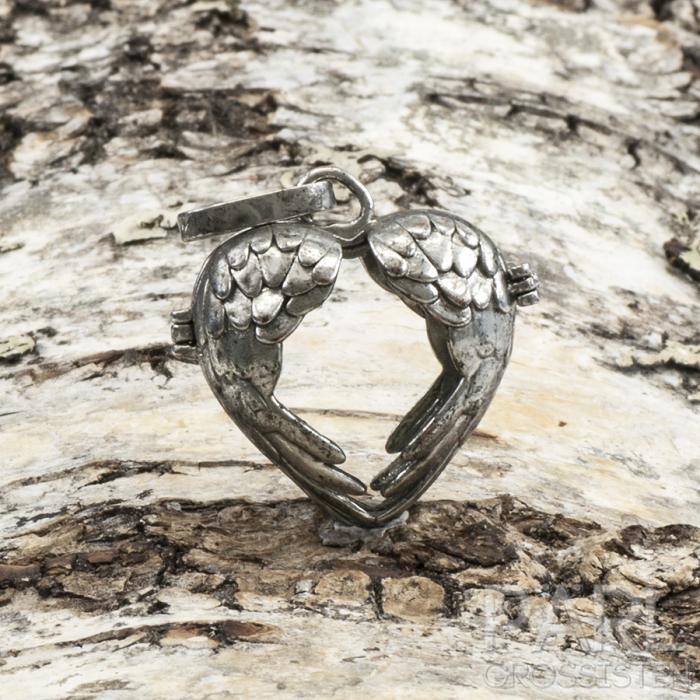 Pärlbur öppningsbar 26x23,5x16 mm, Antiksilver (st)
