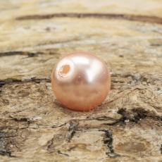 Vaxad glaspärla 6 mm, Laxrosa (40st)