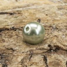 Vaxad glaspärla 6 mm, Silverblå (40st)
