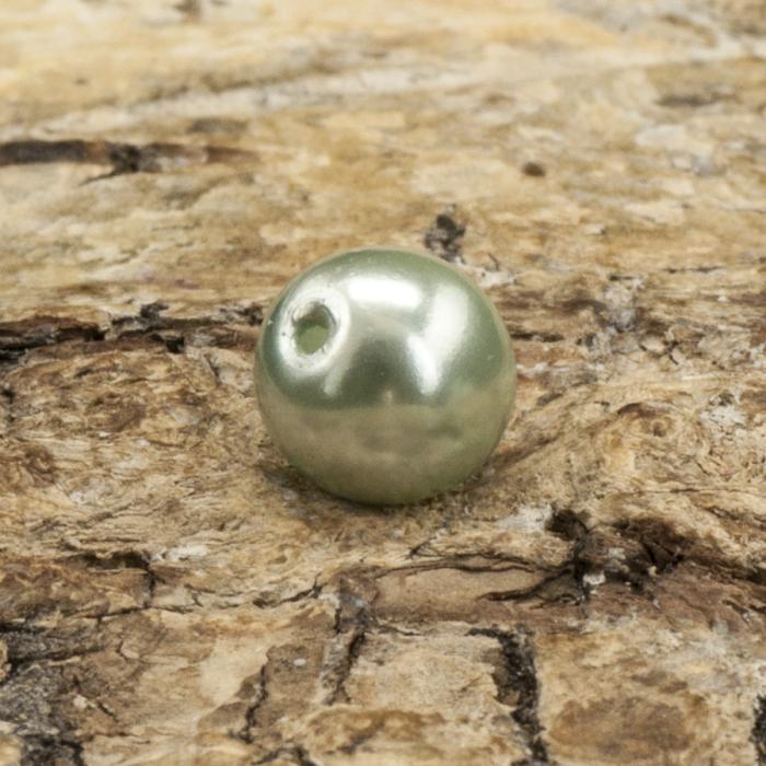 Vaxad glaspärla 6 mm, Silverblå (40st)