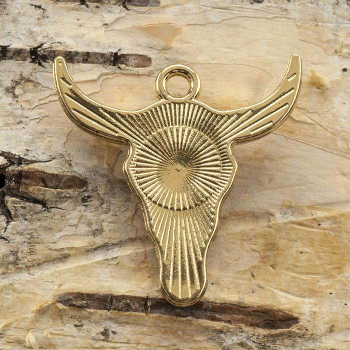Berlock Ko 21x22 mm, Guld/Multifärgad (st)