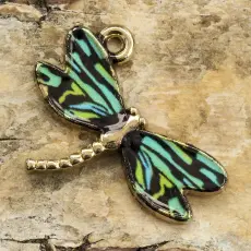 Berlock Trollsl&auml;nda 24x17 mm, Turkos/Guldf&auml;rg (st)