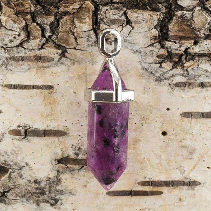 Hänge Bullet lila sesam jaspis 37-40x12 mm, Lila (st)