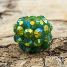 Resinpärla strass 12 mm, Grön (st)