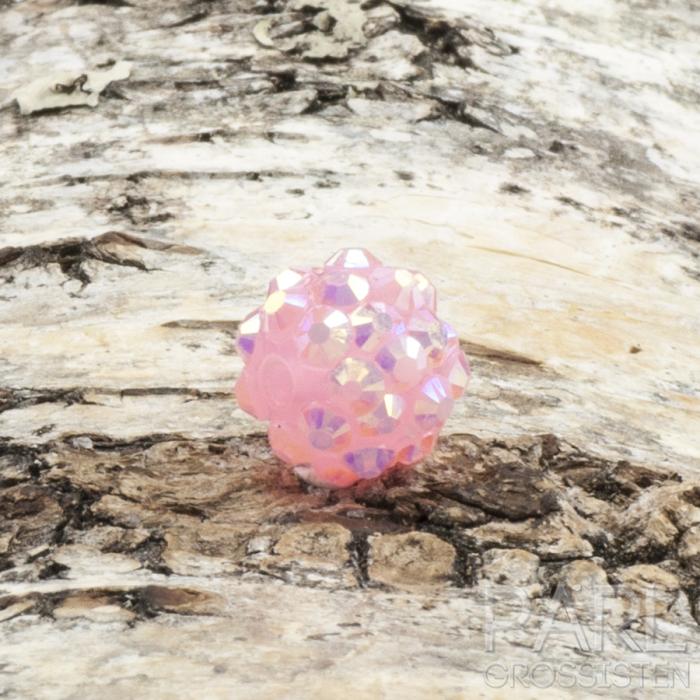 Resinpärla strass 12 mm, Rosa (st)