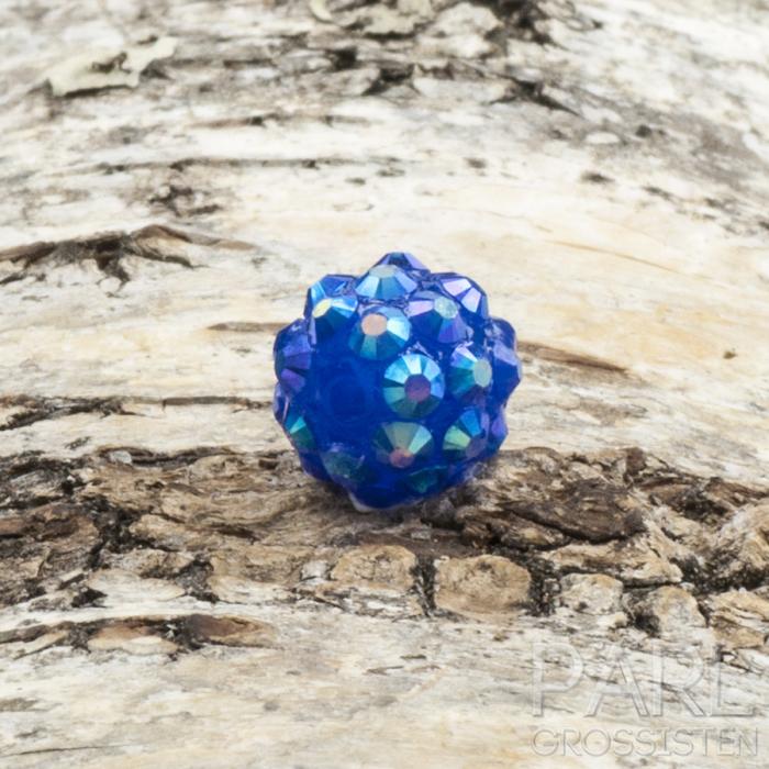 Resinpärla strass 12 mm, Blå (st)