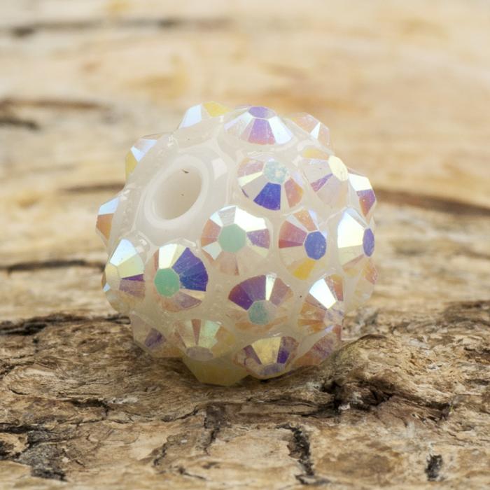 Resinpärla strass 12 mm, Gräddvit (st)