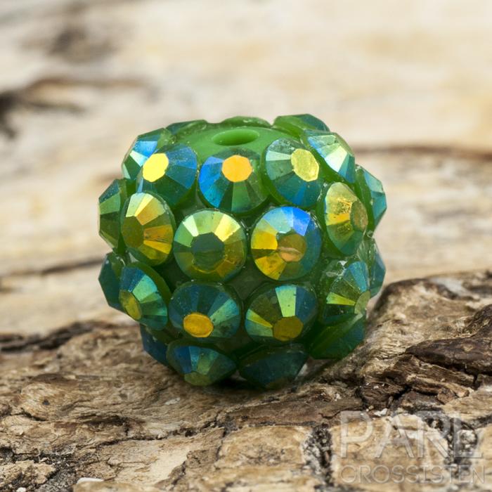 Resinpärla strass 12 mm, Grön (st)