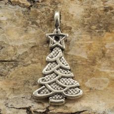 Berlock Julgran 11x21 mm, Antiksilver (5st)