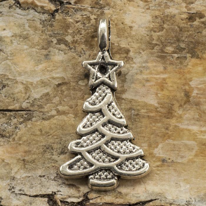 Berlock Julgran 11x21 mm, Antiksilver (5st)