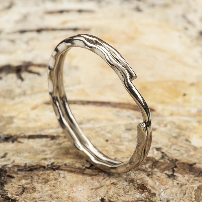 Nyckelring 25x1,5 mm, Platinafärg (5st)