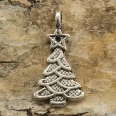 Berlock Julgran 11x21 mm, Antiksilver (5st)