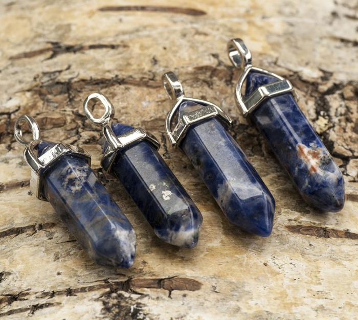 Hänge Bullet lapis lazuli 37-40x12 mm, Blå (st)