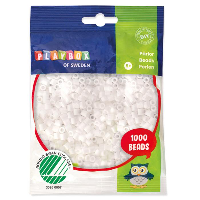 Rörpärlor midi 5 mm, Vit (1000 st)