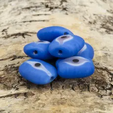 Glaspärla Öga 15x18 mm, Blå (st)
