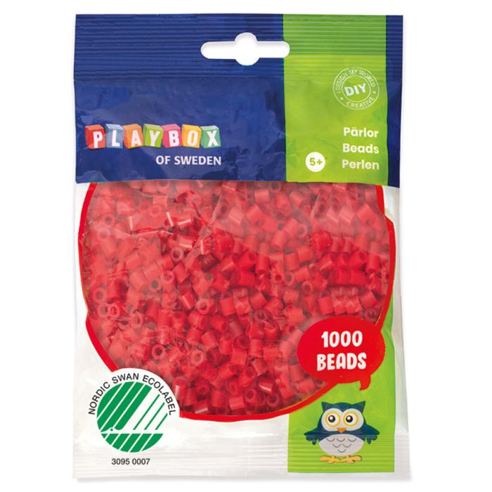 Rörpärlor midi 5 mm, Röd (1000 st)