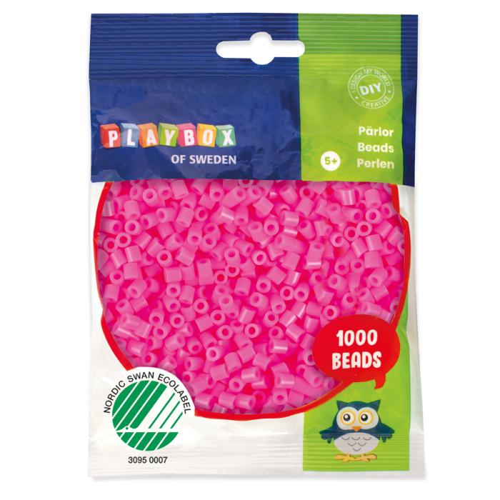 Rörpärlor midi 5 mm, Rosa (1000 st)