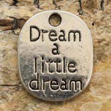 Berlock "Dream a little dream" 18x22 mm, Antiksilver (st)