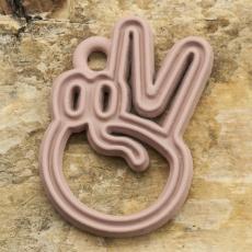 Berlock Peace 14x19mm, Rosa (st)