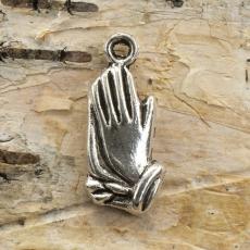 Berlock Bedjande händer 9x20 mm, Antiksilver(10st)