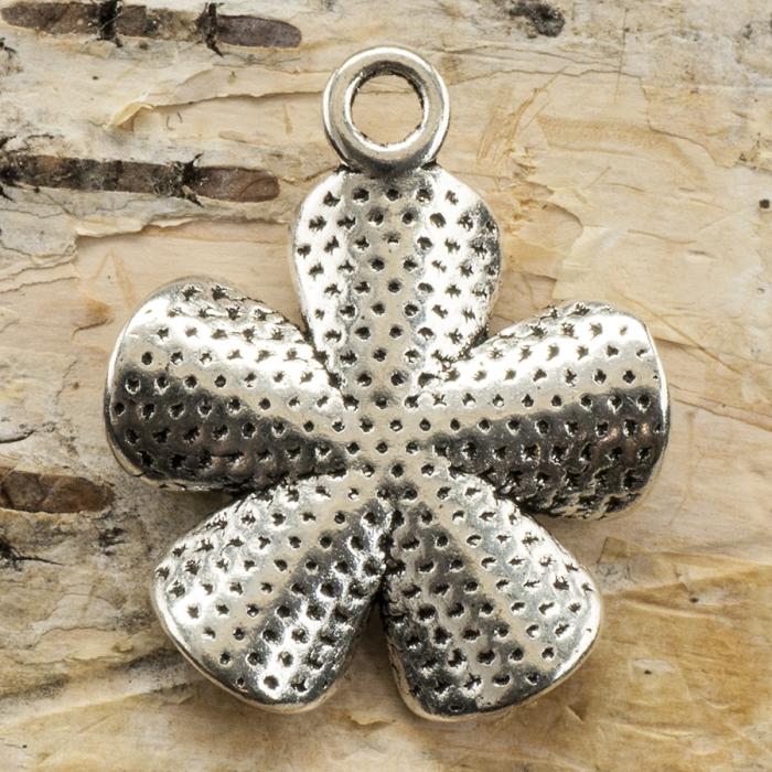 Berlock Blomma 19x23 mm, Antiksilver (st)